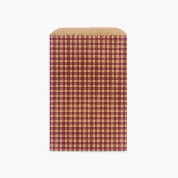 Nashville Wraps Burgundy Gingham Kraft Merchandise Bags, 6.25x9.25, 500PK MB1GB - main