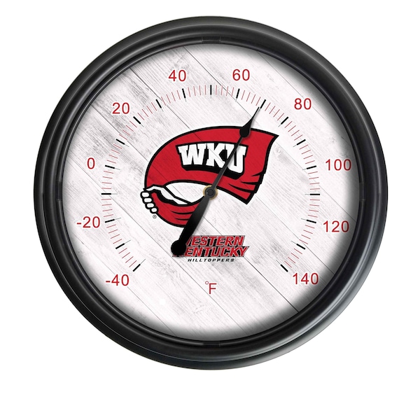 Holland Bar Stool Co Western Kentucky University Indoor/Outdoor LED Thermometer ODThrm14BK-08WestKy - main
