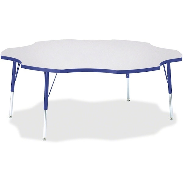 Jonti-Craft Berries Six Leaf Activity Table, 60 in., E-height, Freckled Gray/Blue/Gray 6458JCE003 - main