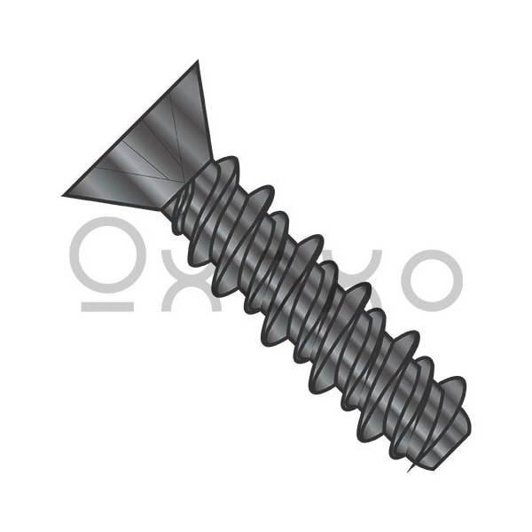 Oxoxo 6-19X3/4 Phillips Flat High Low Screw Fully Threaded Black Zinc And Bake, 10000PK 490566 - main