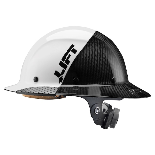 Lift Safety DAX Carbon Fiber Full Brim 50-50 (White/Black) - ANSI-C, TYPE 1 HDF50C-19WC - main
