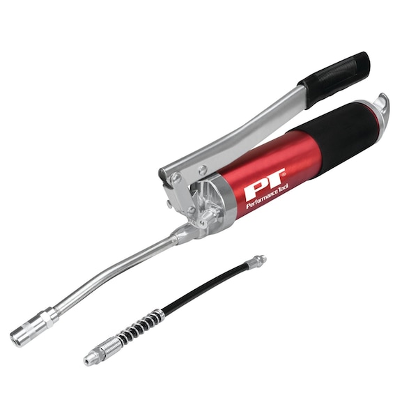 Performance Tool Aluminum Grease Gun, Lever Action, 3-Way Loading, 4 Jaw Coupler W54290 - main