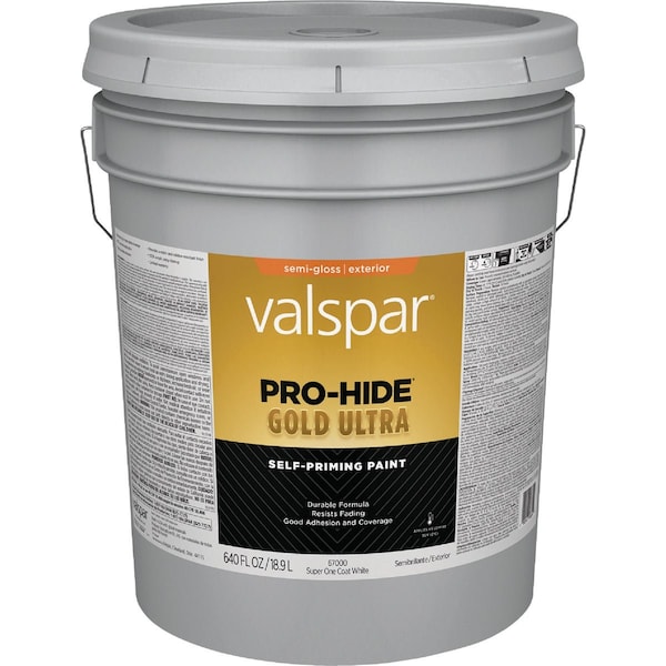 Valspar Pro-Hide Gold Ultra Latex Semi-Gloss Exterior House Paint Super One-Coat Wht 5 Gal. 028.0067000.008 - main