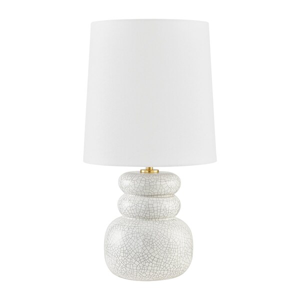 Mitzi Zoe Feldman X Corinne 1 Light Table Lamp 11 In. Aged Brass/Ceramic Peignoir Crackle HL889201-AGB/CPC - main