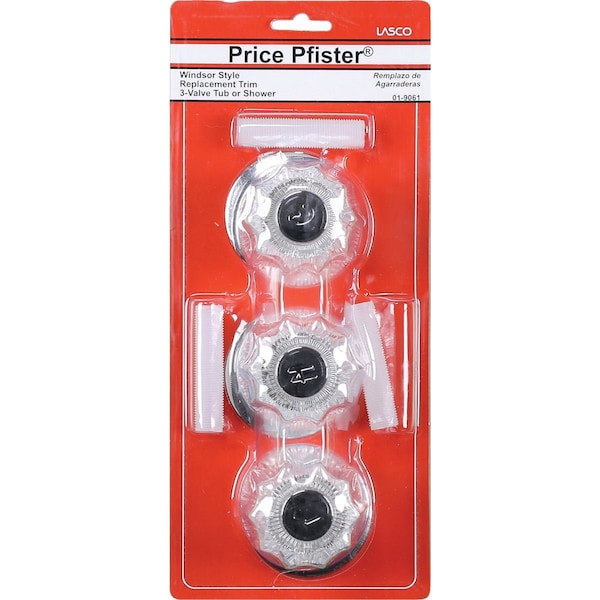 Westlake Pipe & Fittings Price Pfister 3-Valve Round Clear Tub & Shower Handle Kit 1/1/9061 - main