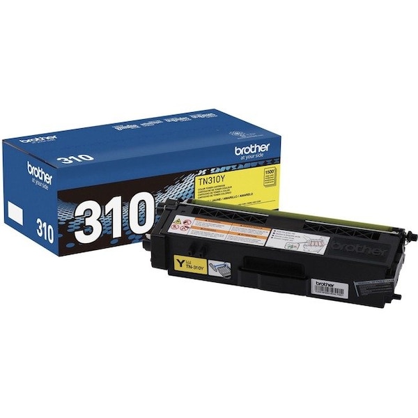 Brother Genuine TN310Y Yellow Toner Cartridge - Laser - 1500 Pages - Yellow - 1 Each TN310Y - main