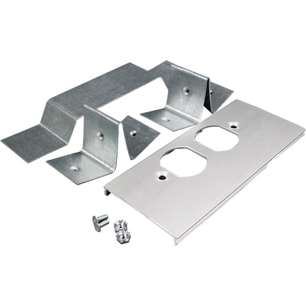 Wiremold Offset Duplex Cover Plate, Gray, Aluminum AL3346Do - main