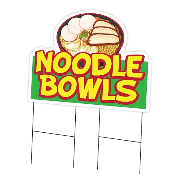 Signmission Noodle Bwls Die Cut Yard Sign & Stake outdoor plastic coroplast window, C-DC-2436-DS-Noodle Bwls19 C-DC-2436-DS-Noodle Bwls19 - main