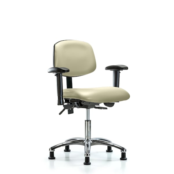 Blue Ridge Ergonomics Desk Chair Desk Chair, Vinyl, Chrome AA Glides, Wht, Adjustable Arms, 18" to 23" Height, Vinyl BR-VDHCH-CR-T0-A1-RG-8501 - main