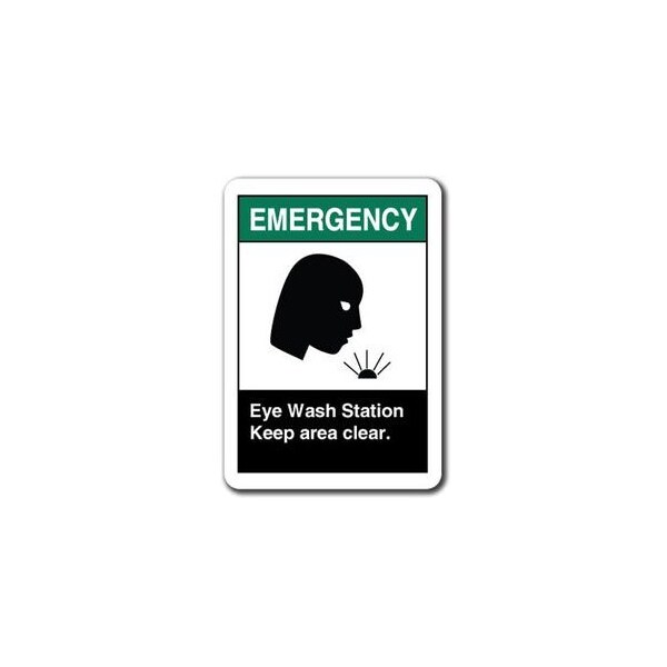 Signmission 10 in Height, Plastic, 10" x 7", ANSI-710ES Eye Wash Station Keep ANSI-710ES Eye Wash Station Keep - main