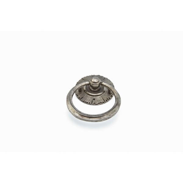 Schaub 2-1/4in x 3in Sunburst Ring Pull and Backplate Silver Antique Finish 977-SA - main