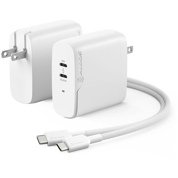 Alogic 2X68 RAPID POWER 68W GAN CHARGER - INCLUDES 2M USB-C CHARGING CABLE WCG2X68-US - main