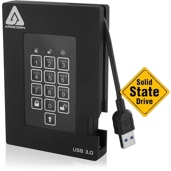 Apricorn Aegis Padlock A25-3PL256-S256F 256 GB Rugged Solid State Drive - External A25-3PL256-S256F - main