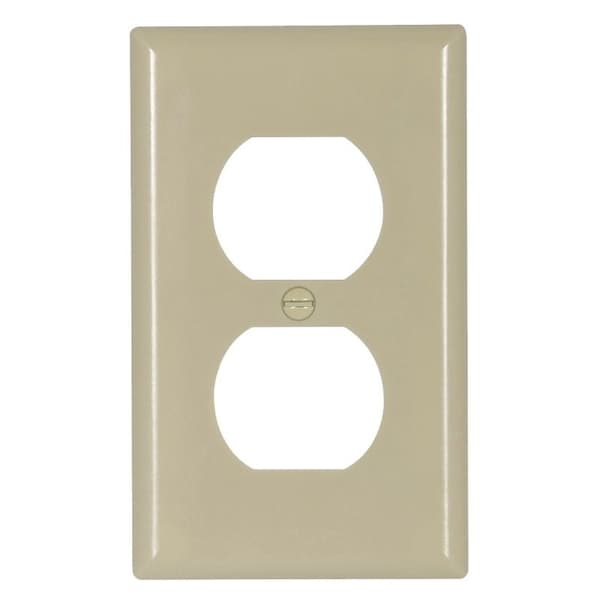 Eaton Wiring Devices Receptacle Wallplate, 412 in L, 234 in W, 1 Gang, Thermoset, Ivory, HighGloss 2132V-BOX - main