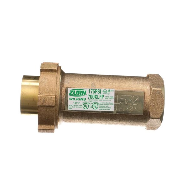 Wilkins 1-1/2in Union Fem Cppr Sweat Inlt X 1-1/2in Fem NPT Outlt LF Fire Protctn Dual Chk 112UFCX112F-700XLFP - main