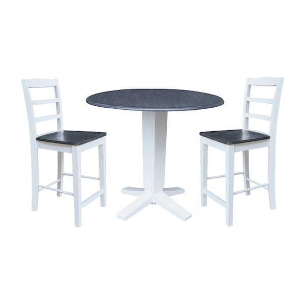 Whitewood Industries Extension Dining Tables, 45 in L, 38 in H, Parawood, 3 Piece K05-42DPT-23-S402-2 - main