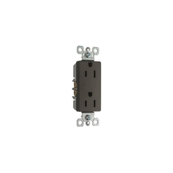 Legrand Straight Blade Receptacle, 5-15R, 15 A, 125V AC, 2 Pole, 3 Wire, Flush Mount, Grounded 885TRDBCC12 - main