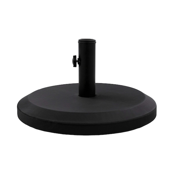 Us Weight Heavy Duty Patio Umbrella Base, Round, Prefilled Concrete, Black, 22 lbs FUB22BLK - main