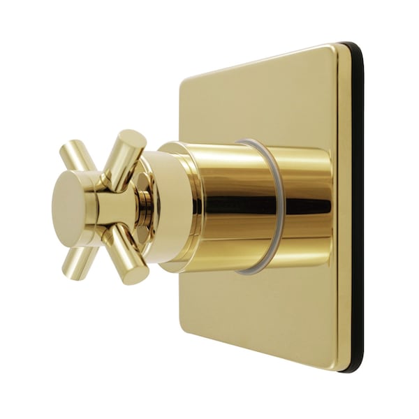 Kingston Brass Single-Handle Six-Way Diverter Valve with Square Trim Kit, Polished Brass KS4042DX - main