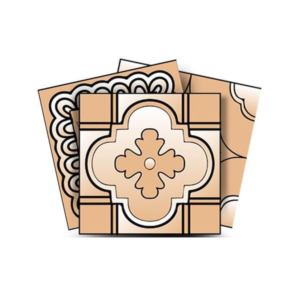 Homeroots 4" X 4" Shades Of Taupe Mosaic Peel And Stick Removable Tiles 390918 - main