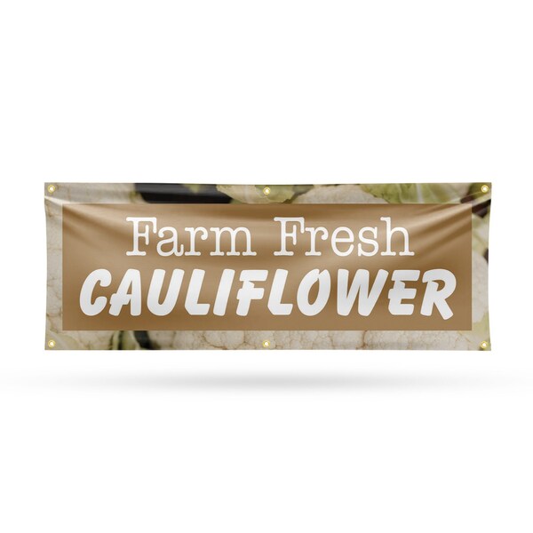 Signmission Farm Fresh Cauliflower, 24 Inch x 72 Inch, Vinyl Banner B-72-30586 - main