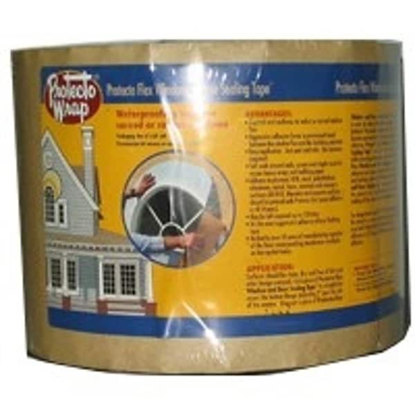 Protecto Wrap Window and Door Sealing Tape, 50 ft L, 6 in W, HDPE, Gray/White, Self-Adhesive 843606SW - main