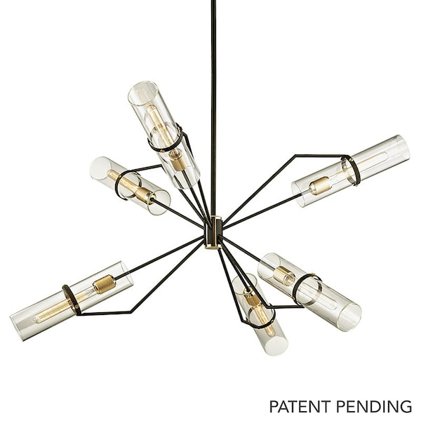 Troy Lighting Raef 6 Light Chandelier 50 In. Textured Bronze Brushed Brass F6318-TBZ/BBA - main