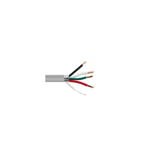 Cable Wholesale Shielded Security/Alarm Wire, Gray, 22/4 (22AWG 4 Conductor), Stranded, CMR / Inwall rated, 10K4-54212MF - main