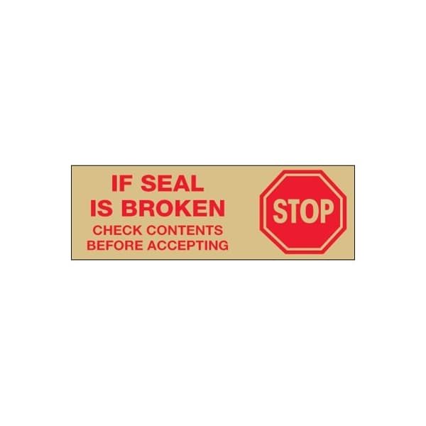 Bubblefast 2x110 yds Waterproof 2.2 mil ''Stop If Seal Is Broken.Tape Logic Messaged Carton SealingTape, 36PK BFT902P01T - main