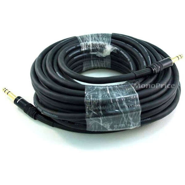 Monoprice 50ft Premier Series 1/4inch (TRS or Stereo Phono) Male to Male 16AWG Cable 4798 - main