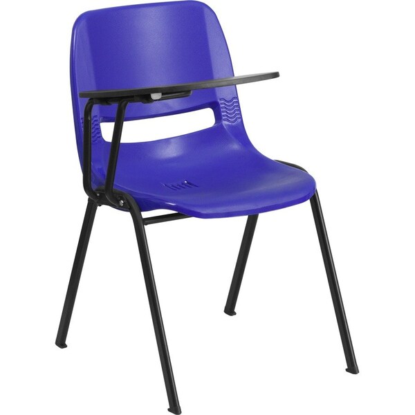 Flash Furniture Tablet Arm Chair, Right Hand Flip-Up, Blu, 21" W, 25.5" L, 32" H, Blue RUT-EO1-BL-RTAB-GG - main