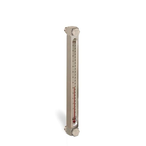 Oil-Rite Aluminum Liquid Gauge w/Card Thermometer w/3in. to 12in. Centerline - 10in., 1/2in.-20 w/Nuts B3540-31000BB1W - main
