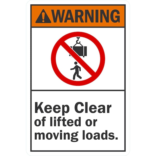 Lyle Keep Clear Of Lifted Or Moving Loads (With Graphic), 10x14, Non-Reflective, White G-1443-PL_10x14 - main