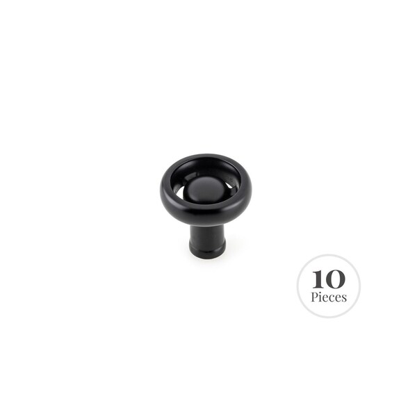 Kingston Brass 10-Pack Cabinet Industrial Knob for Kitchen, 36 mm, Matte Black RK22093MB - main