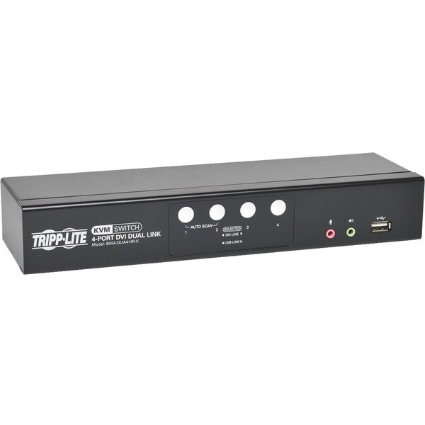 Eaton EATON Tripp Lite Series 4-Port DVI Dual-Link / USB KVM Switch with Audio and Cables, TAA B004-DUA4-HR-K - main
