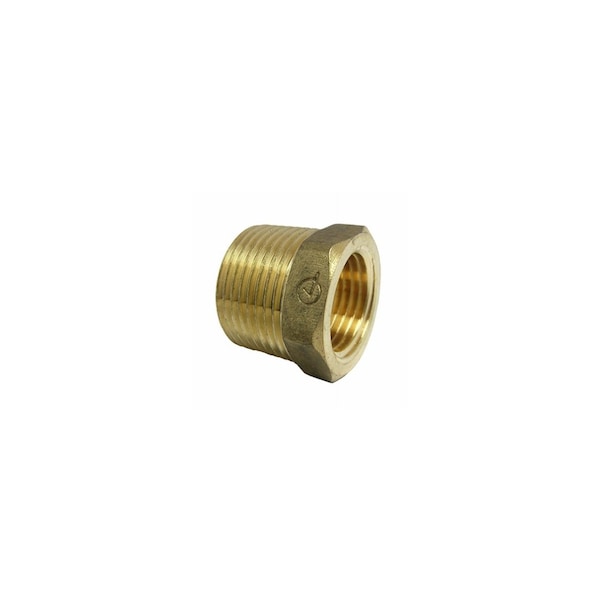 Larsen Supply Co. Pipe Fitting, Reducing Hex Bushing, Lead-Free Brass, 3/4 Male x 1/2-In. FPT 17-9259 - main