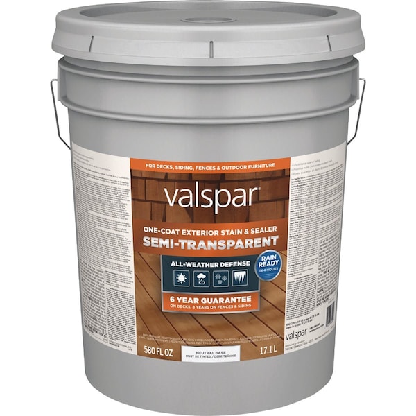 Valspar Semi Transparent Deck Stain Neutral Tint Base 5 Gal. VL1028087-20 - main