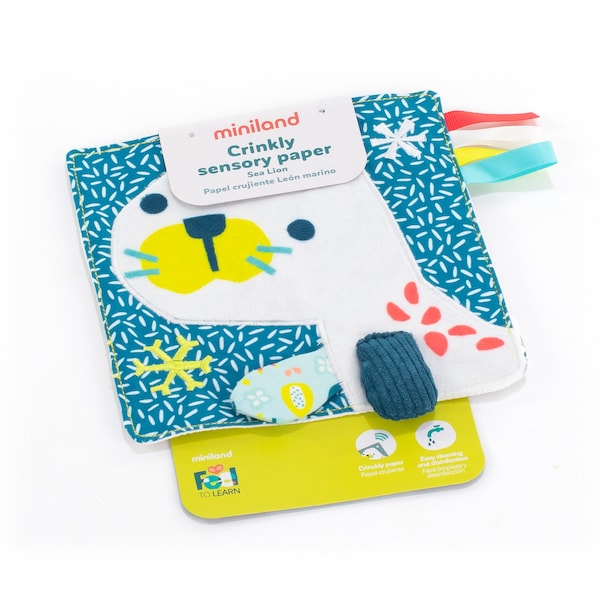 Miniland Feel to Learn: Crinkly Sensory Paper, Sea Lion 97323 - main