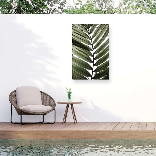 Trademark Fine Art Outdoor Canvas Art Mareike Bohmer Palm Leaves 24 Wall Art for Patios, or Gardens 1X28714-OC3047WR - main