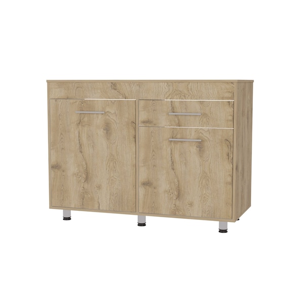 Homeroots 47in Natural Console Accent Cabinet With Three Shelves And One Drawer 488501 - main