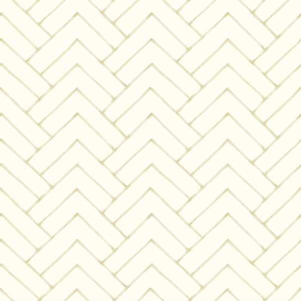 Chesapeake Oswin Light Yellow Tiered Herringbone Wallpaper 3125-72365 - main