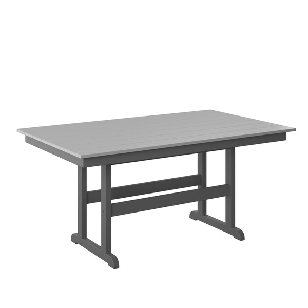 Polybird 38" X 64" TABLE "COUNTER HEIGHT". LIGHT GRAY AND CHARCOAL POLYBIRD P19-C - main