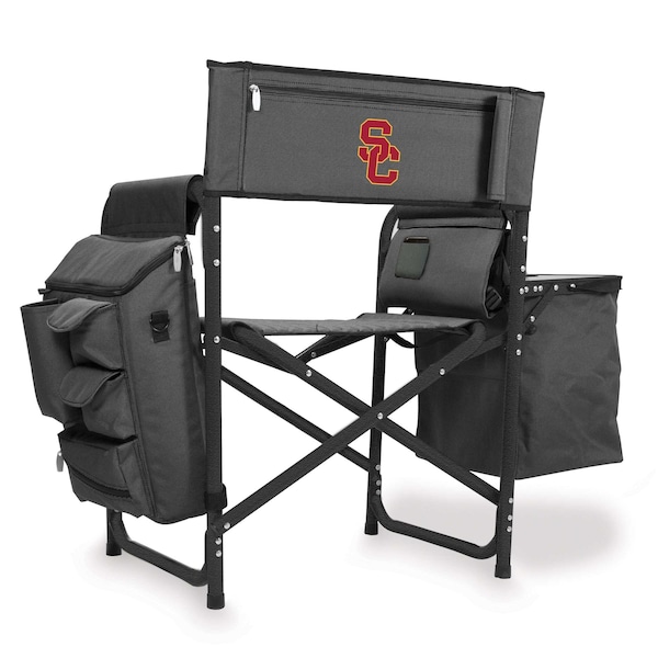 Picnic Time Family Of Brands NCAA USC Trojans Fusion Camping Chair with Side Table and Soft Cooler - Beach Chair for Adults 807-00-679-094-0 - main