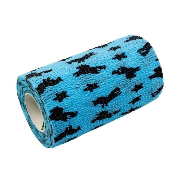 Neogen Ideal SyrFlex Unicorn Cohesive Bandage, 5 yd L, 4 in W, Rubber Latex Bandage, Blue TA3400UNIP-4PK - main