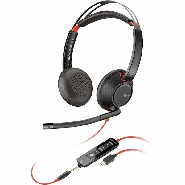 Hp POLY BLACKWIRE 5220 STEREO USB-C HEADSET +3.5MM PLUG +USB-C/A ADAPTER (BULK) 8X231A6 - main
