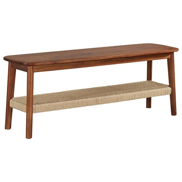 Alaterre Furniture Calais Bench, Warm Chestnut ANCA0370 - main