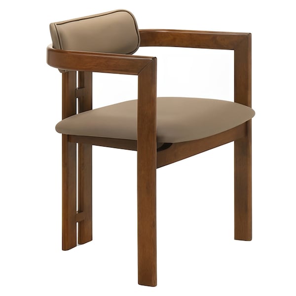 Leisuremod Velo Series Modern Dining Chair in Dark Natural Wood with Taupe Seat VCA-51DTP - main