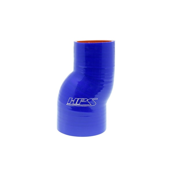 Hps Performance 3-3/4 in - 4 in ID x 4 in L, 4-Ply High Temp Reinforced Silicone Offset Reducer Coupler Hose, Blue HTSOR-375-400-L4-BLUE - main