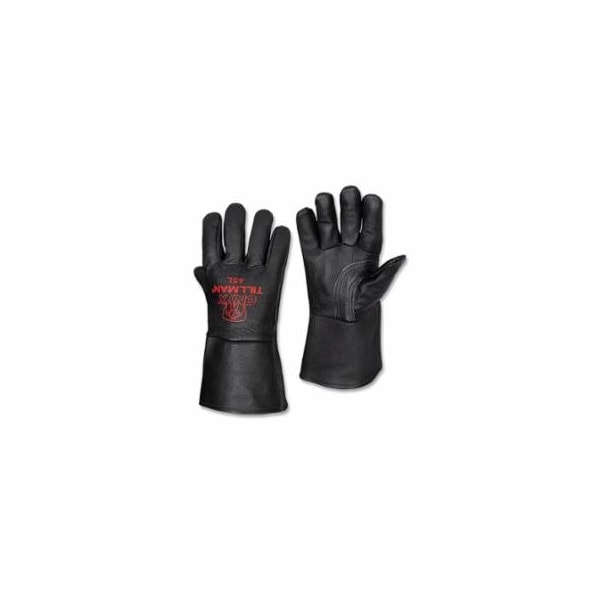 Tillman MIG Welding Gloves, 45 Onyx, Top Gr Pigskin, Thumb Strap Reinforcement, Med, Black, 4 in Cuff 724-45M - main