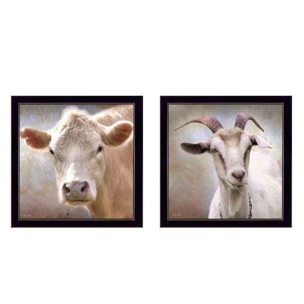 Homeroots Set Of Two Up Close on the Farm Black Framed Print Wall Art, 2PK 405881 - main